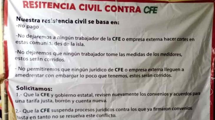 Se declaran en resistencia civil 52 comunidades de La Isla Se declaran en resistencia civil 52 comunidades de La Isla