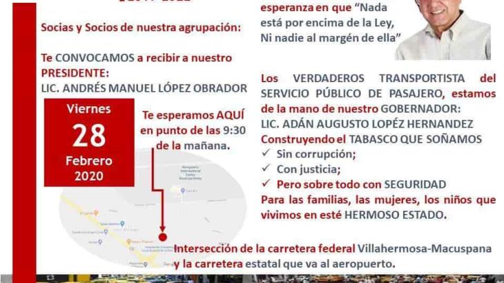 Taxistas buscarán intervención del Presidente contra el pirataje en su visita a Tabasco Taxistas buscarán intervención del Presidente contra el pirataje en su visita a Tabasco
