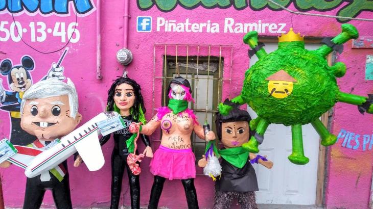 Piñatas de coronavirus y AMLO con cachitos de la lotería se hacen virales Piñatas de coronavirus y AMLO con cachitos de la lotería se hacen virales
