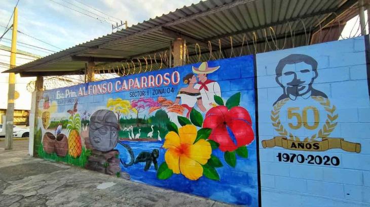 Escuela Alfonso Caparroso de Villahermosa cumple medio siglo de actividades y estrena mural Escuela Alfonso Caparroso de Villahermosa cumple medio siglo de actividades y estrena mural