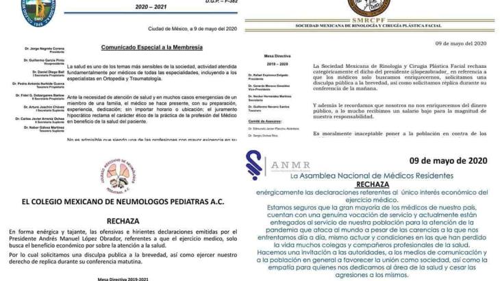 Exigen Colegios y sociedades médicas a AMLO disculpa pública Exigen Colegios y sociedades médicas a AMLO disculpa pública