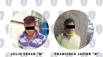 Detienen a dos sujetos acusados de robo a comercio