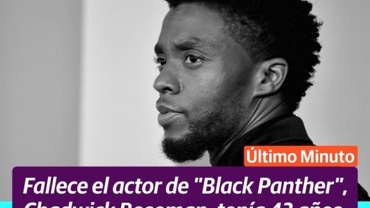Muere Chadwick Boseman, protagonista de Black Panther a los 43 años Muere Chadwick Boseman, protagonista de Black Panther a los 43 años
