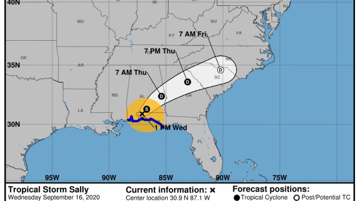 Prevé Estados Unidos inundaciones catastróficas con Huracán Sally, tras tocar tierra en Alabama Prevé Estados Unidos inundaciones catastróficas con Huracán Sally, tras tocar tierra en Alabama