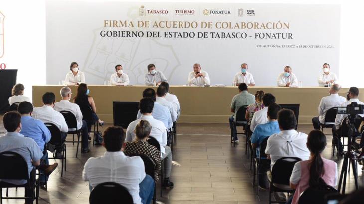 Gobierno de Tabasco y FONATUR firman convenio para iniciar con los trabajos del Tren Maya y proyecto de Ríos Mayas Gobierno de Tabasco y FONATUR firman convenio para iniciar con los trabajos del Tren Maya y proyecto de Ríos Mayas