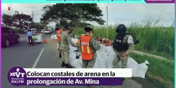 Coloca Ejército costalera en la prolongación de la avenida Mina