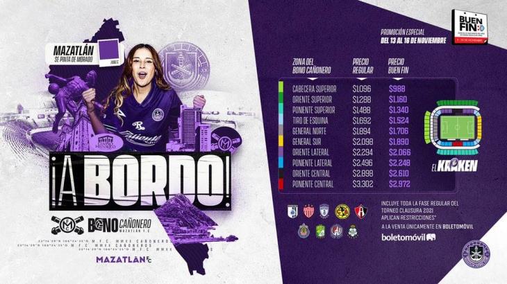 Mazatlán lanza bono para espectadores en Estadio Kraken Mazatlán lanza bono para espectadores en Estadio Kraken