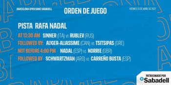 Nadal, Tsitsipás y Rublev, a Cuartos en Barcelona