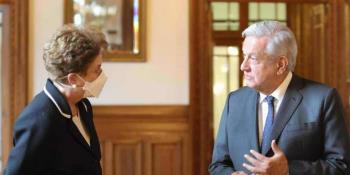 Recibe AMLO a Dilma Rousseff en Palacio Nacional