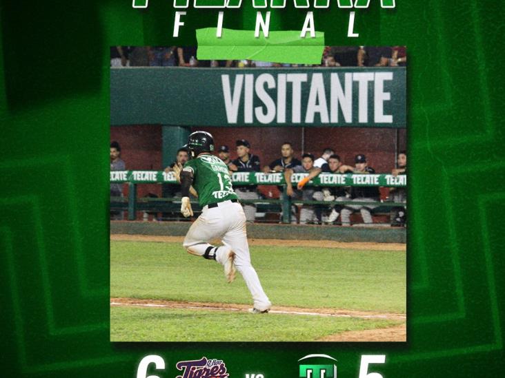 Olmecas caen 6-5 frente a Tigres, en el primero de la serie en el “Tumbapatos” Olmecas caen 6-5 frente a Tigres, en el primero de la serie en el “Tumbapatos”